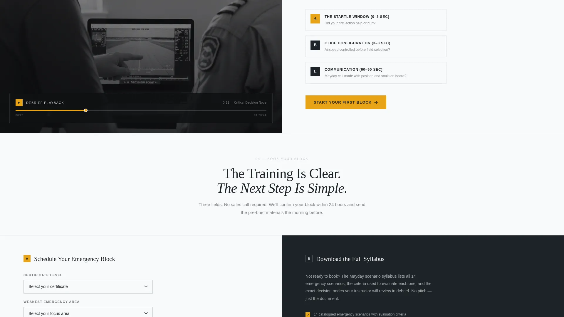 Flight School Marketing Specialist Booking Website Template