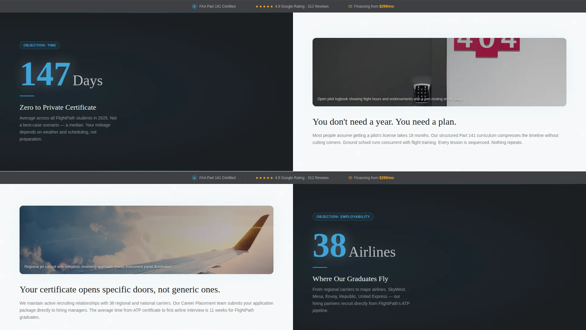 Flight School Marketing Professional Website Template