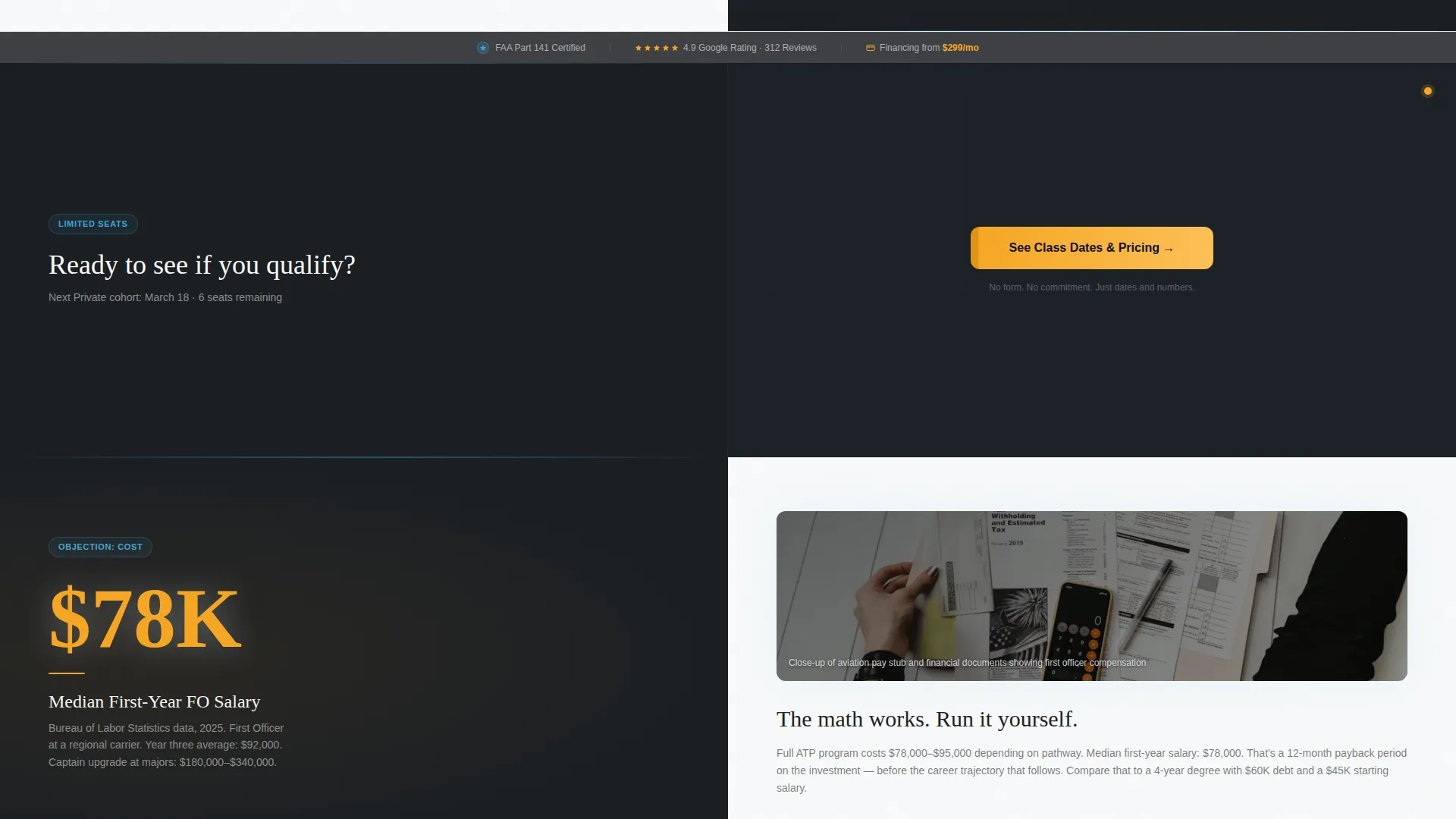 Flight School Marketing Professional Website Template