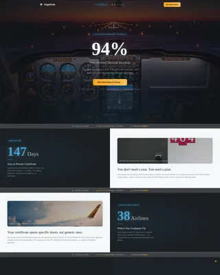 Flight School Marketing Professional Website Template