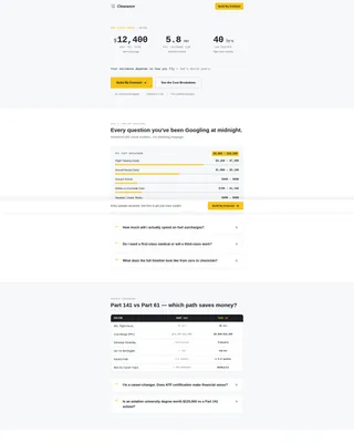Flight School Marketing FAQ Website Template