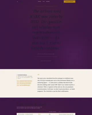 Comprehensive Pilot Training Landing Page Template