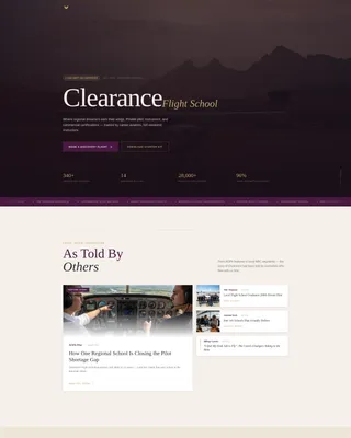 Flight School Marketing Reviews Website Template