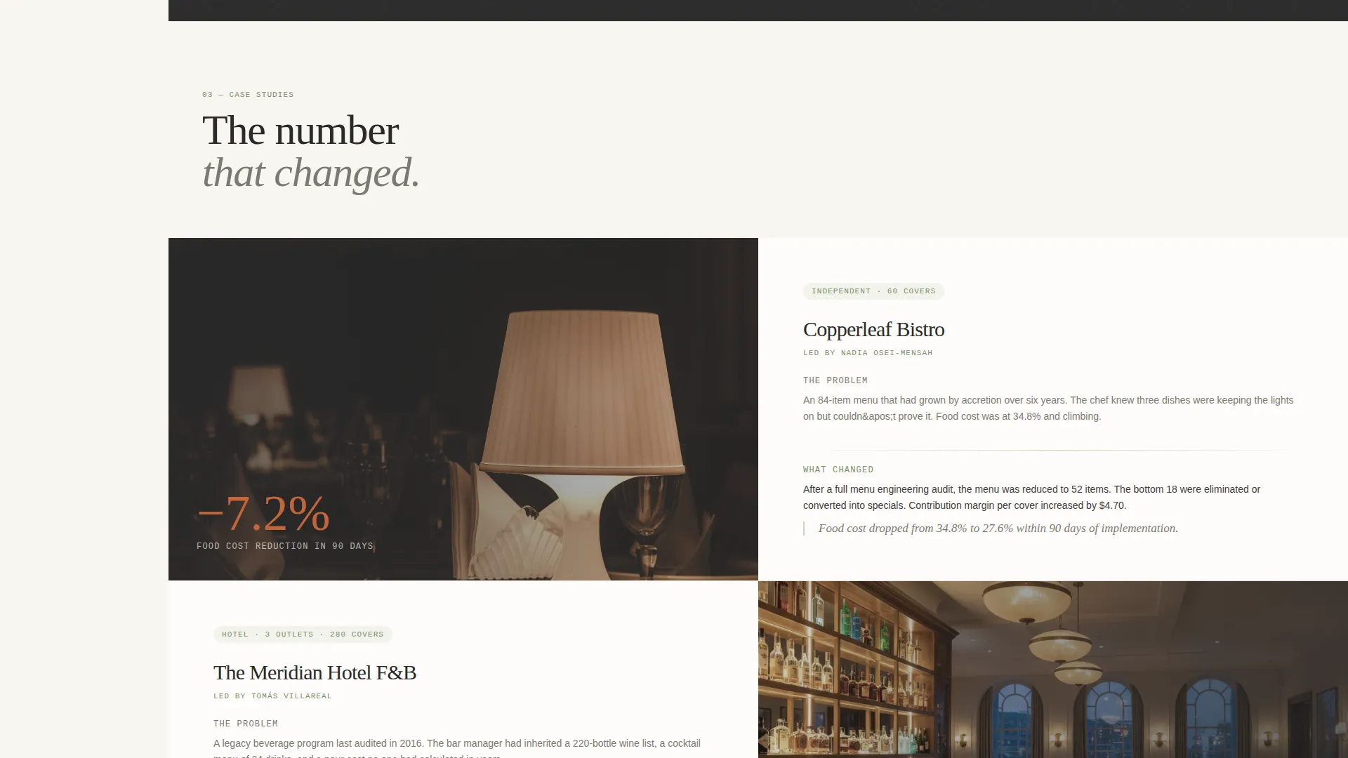 Food & Beverage Consulting Specialist Booking Website Template