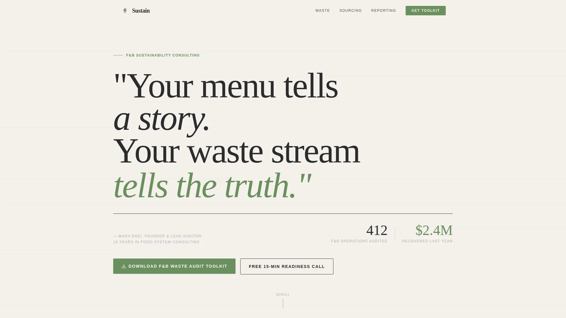 Food & Beverage Consulting Reviews Website Template