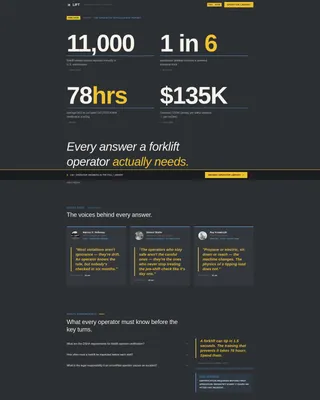 Forklift Operator FAQ Website Template