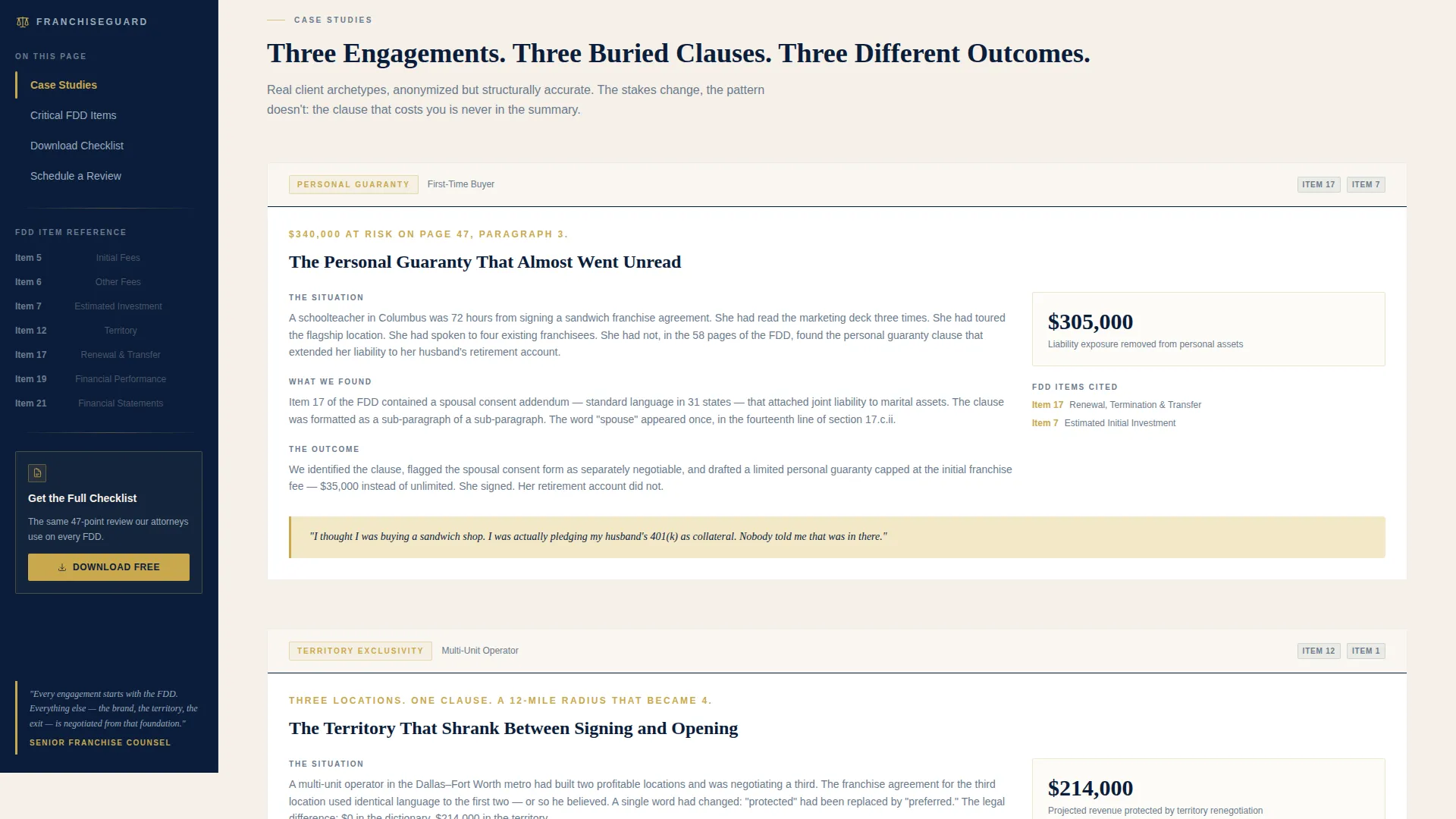 Franchise Consulting Advanced Reviews Website Template
