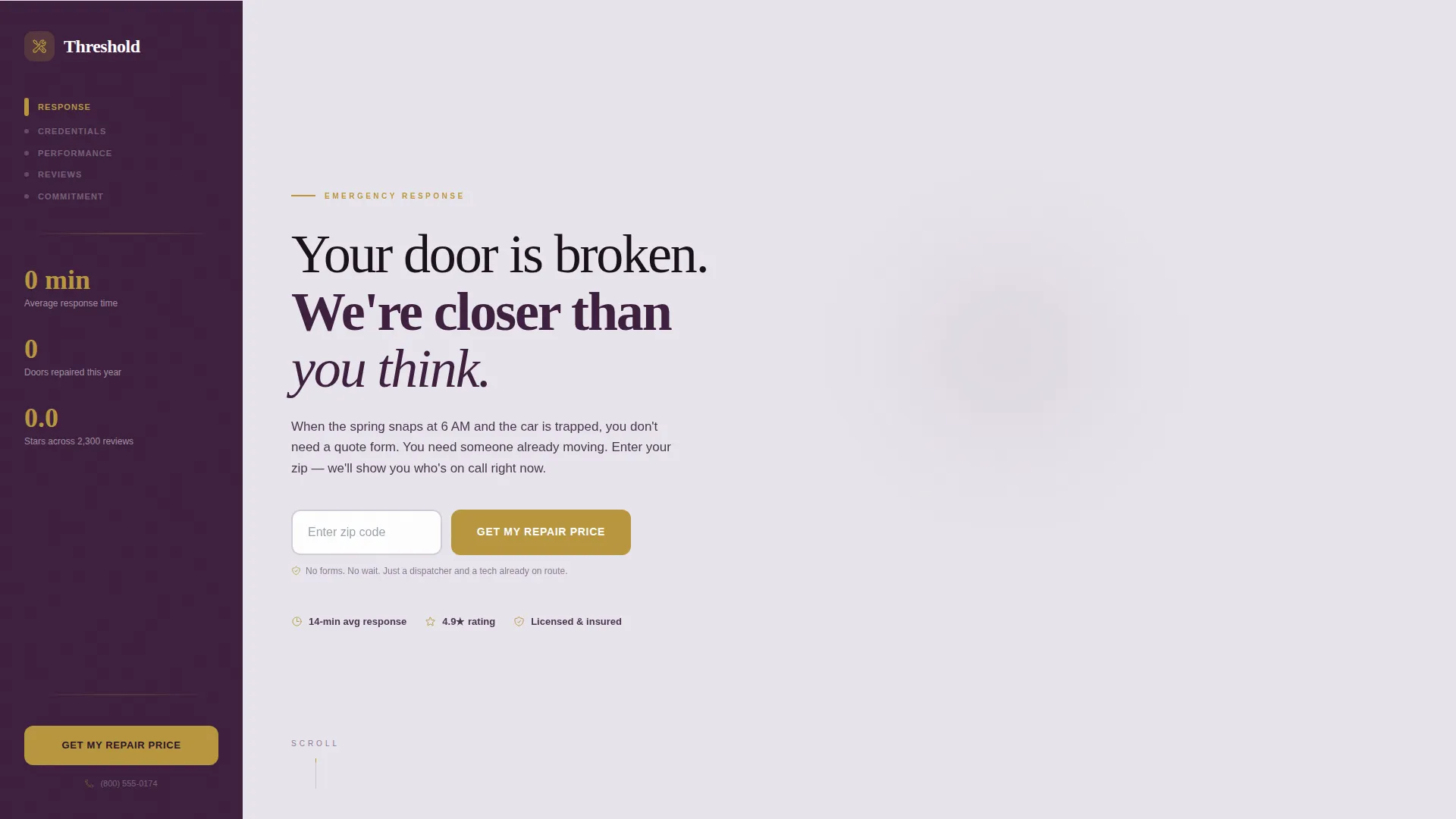 Garage Door Repair Marketing Professional Website Template