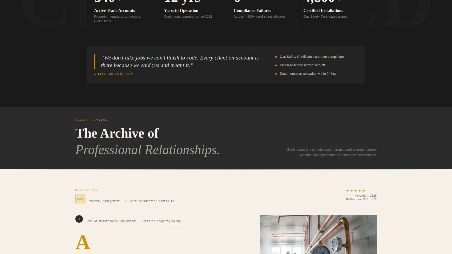 Gas Fitter Business Reviews Website Template