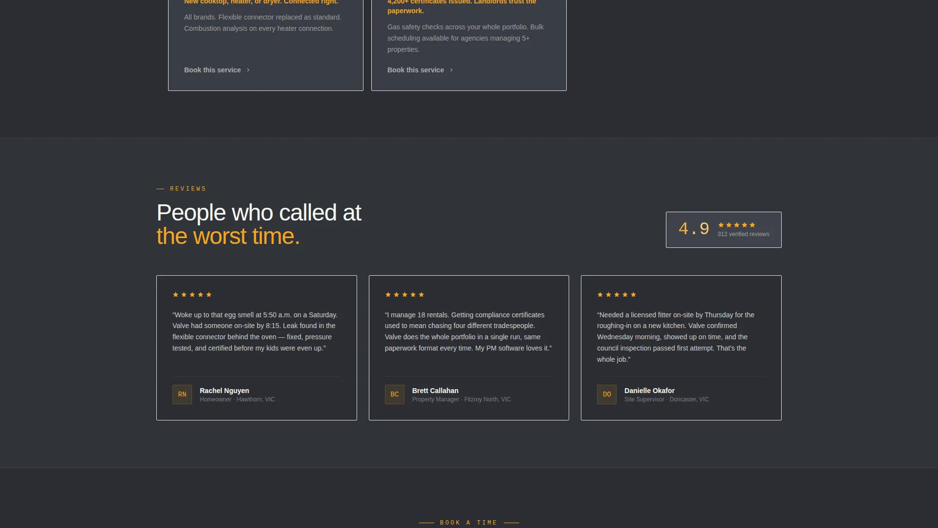 Gas Fitter Business Booking Website Template