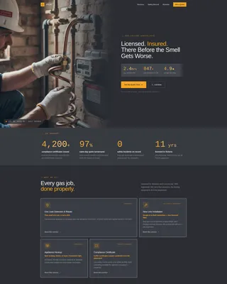 Gas Fitter Business Booking Website Template
