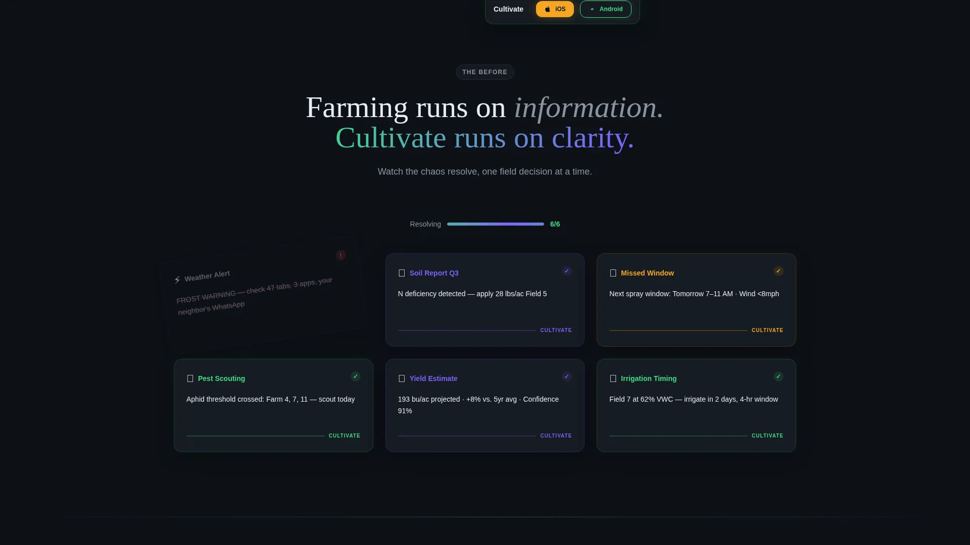 Agriculture Mobile App Landing Page Template