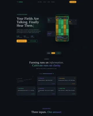 Agriculture Mobile App Landing Page Template