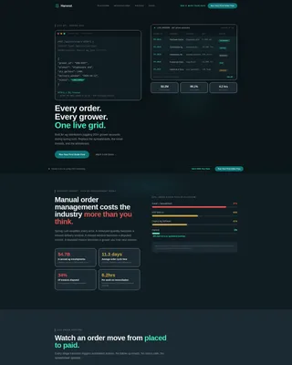 Agriculture Order Management Landing Page Template