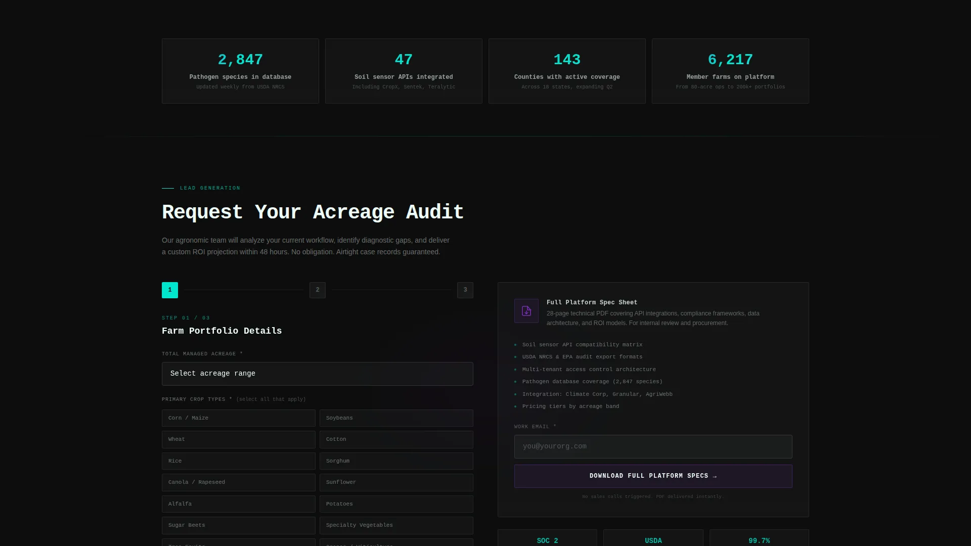 Precision Agri Landing Page Template