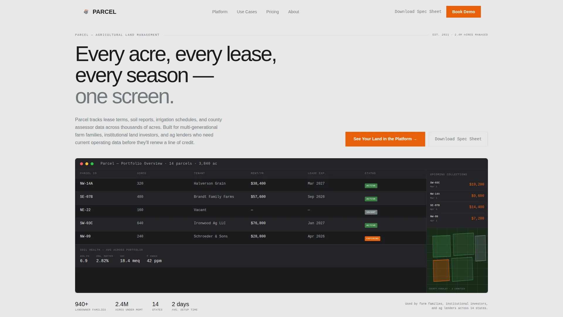 Agriculture Property Management Landing Page Template