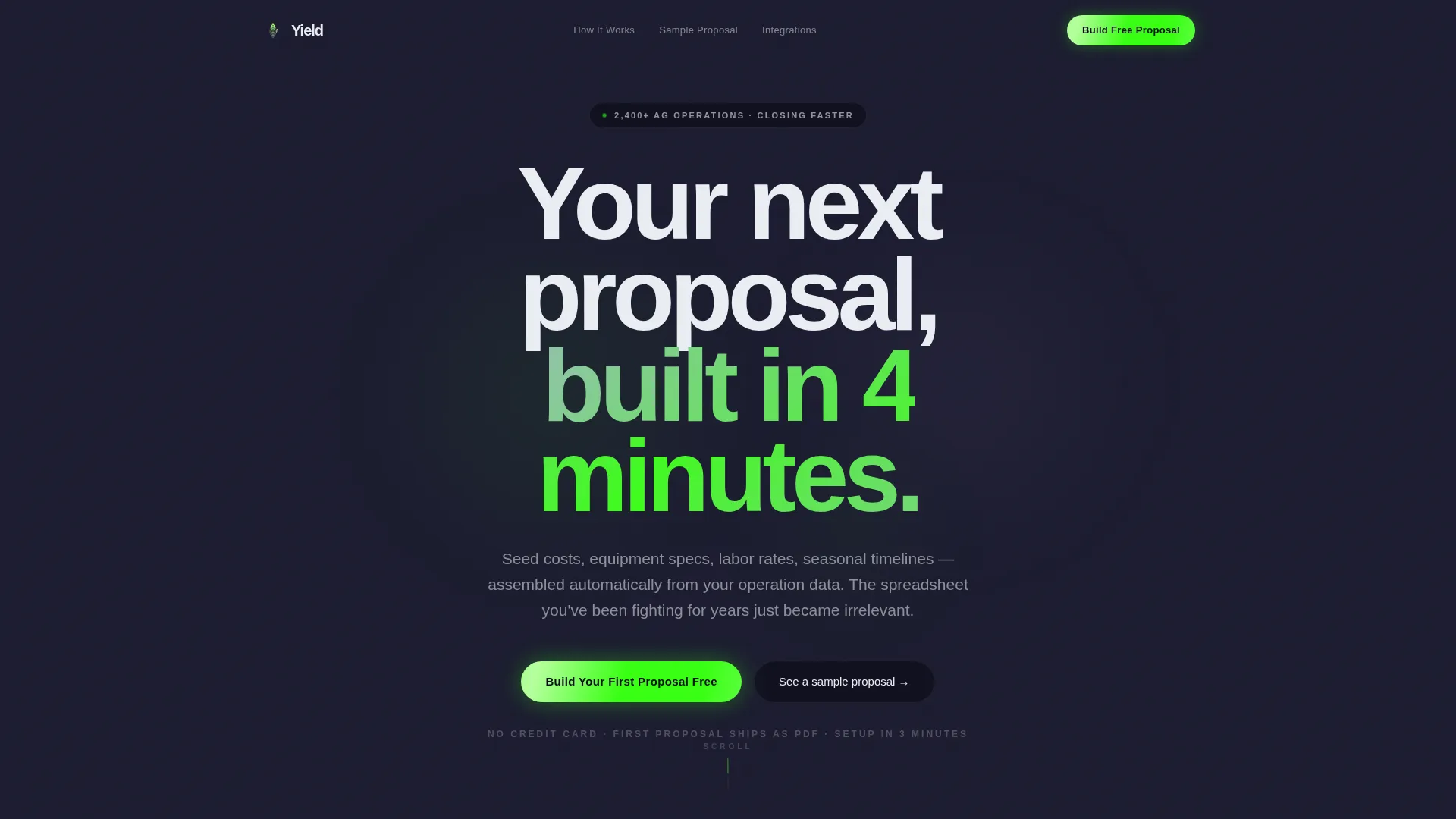 Agriculture Proposal & Quote Landing Page Template