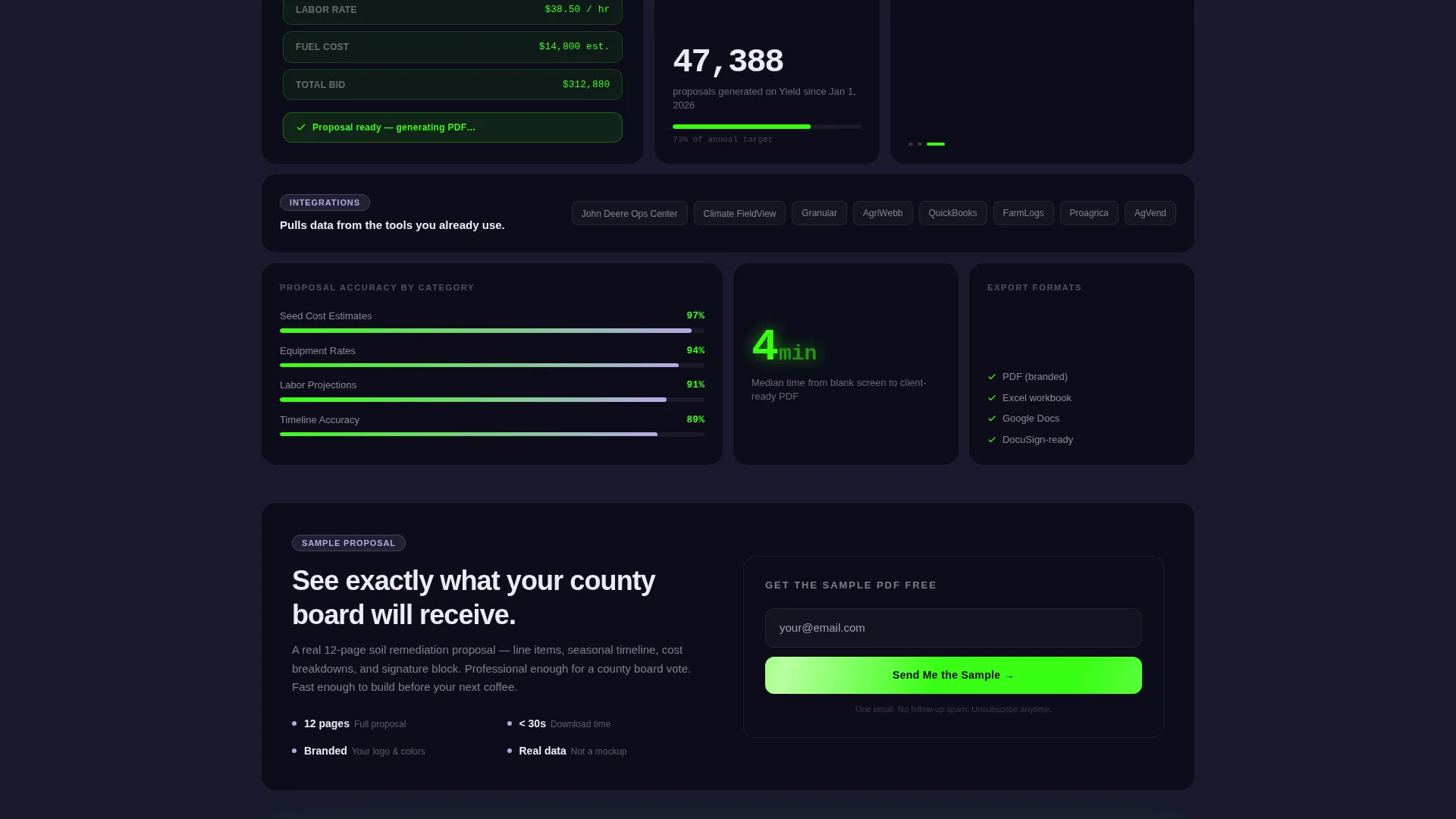 Agriculture Proposal & Quote Landing Page Template