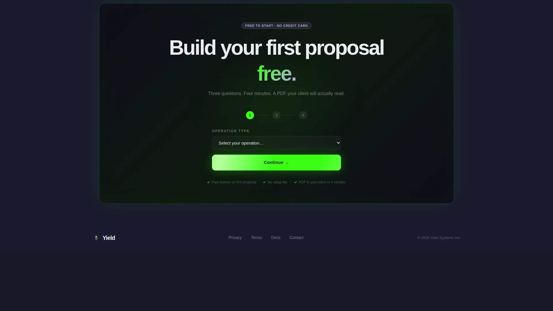 Agriculture Proposal & Quote Landing Page Template