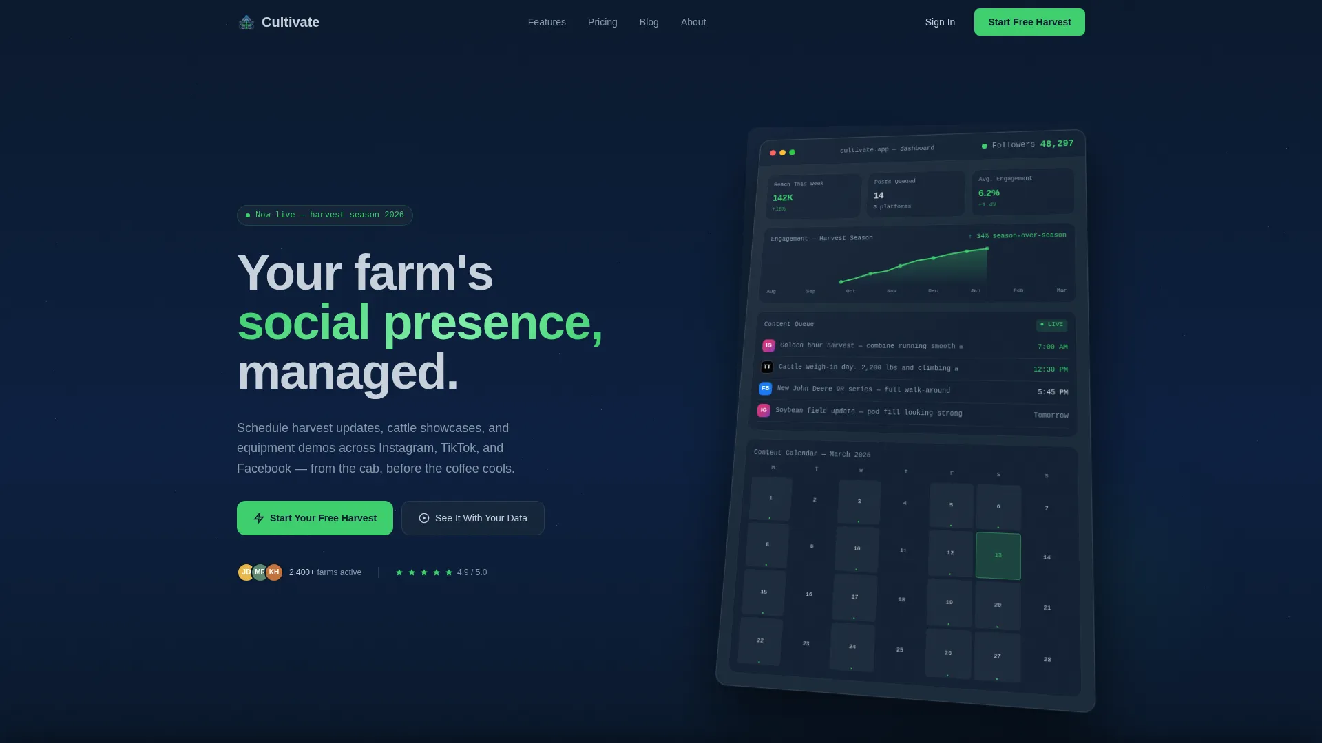 Agriculture Software Cost Calculator Website Template