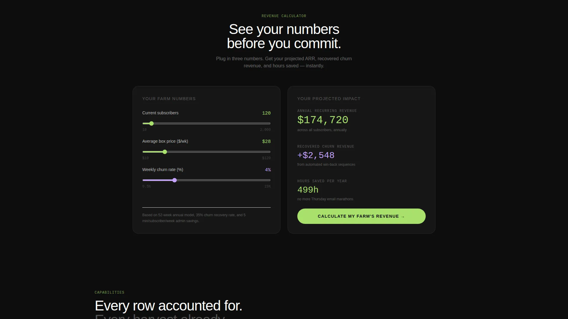 Agriculture Subscription Management Landing Page