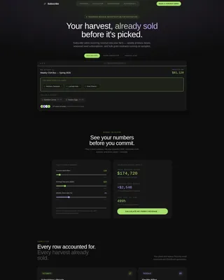 Agriculture Subscription Management Landing Page