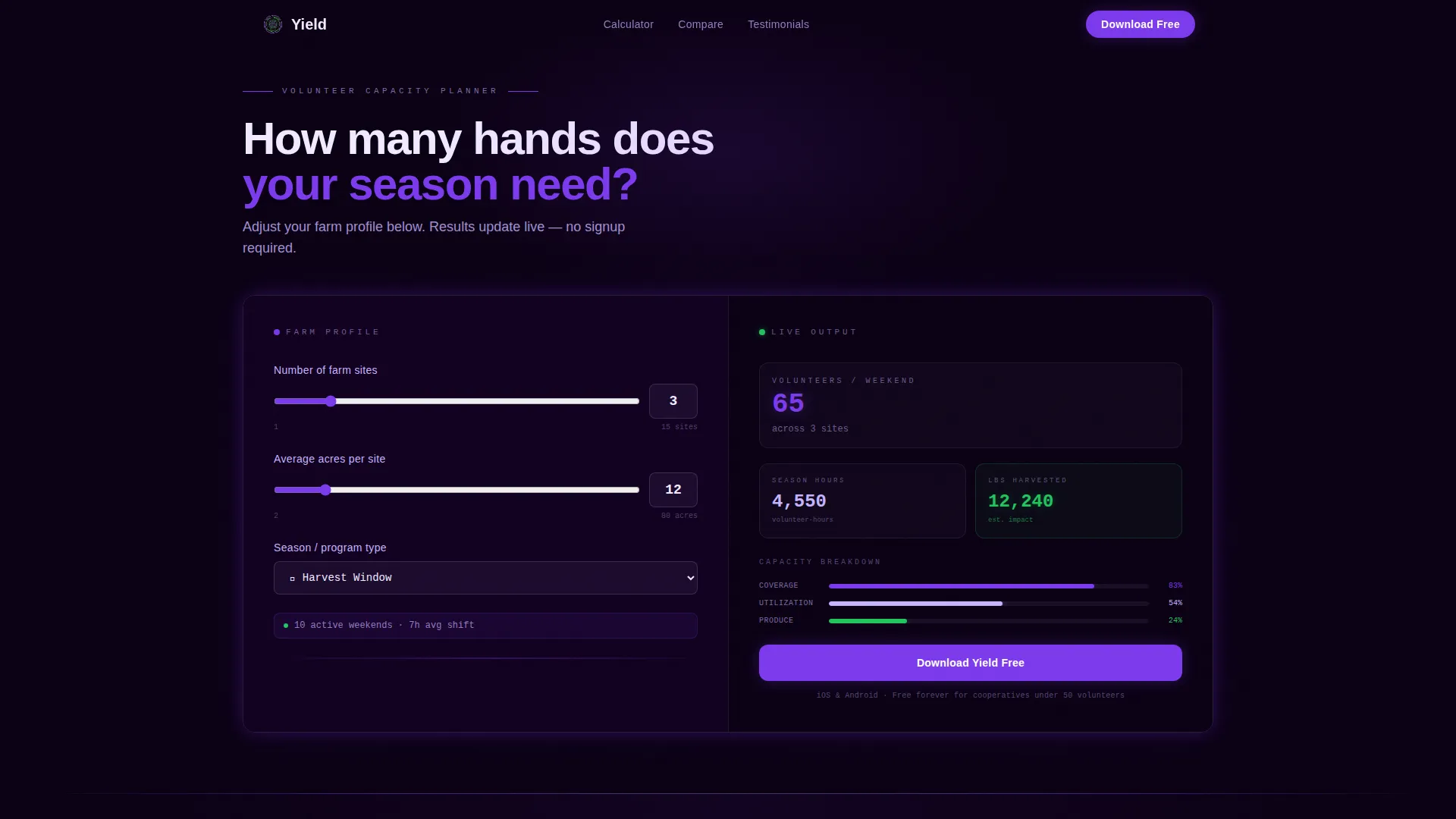 Agriculture Volunteer Management Landing Page Template