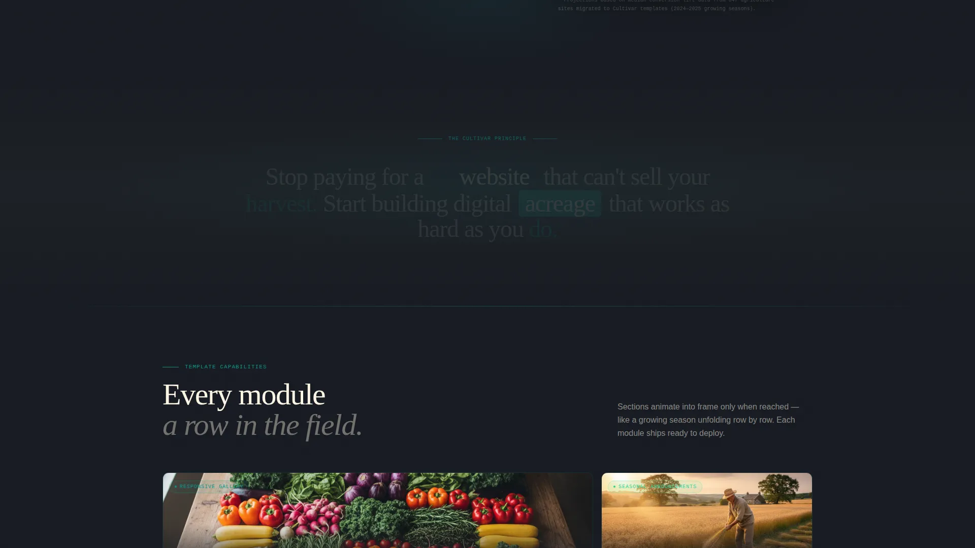 Agriculture Digital Presence Specialist Cost Calculator Website Template