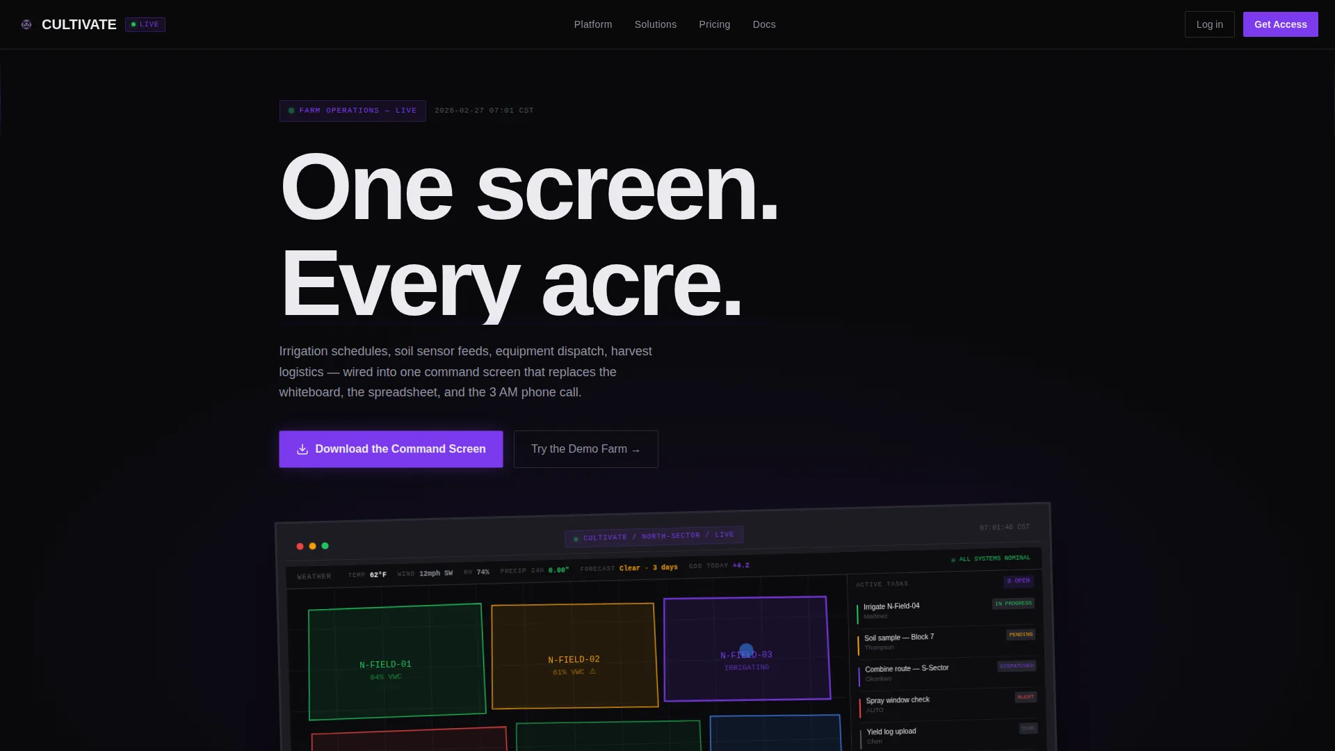 Farm Management App Landing Page Template