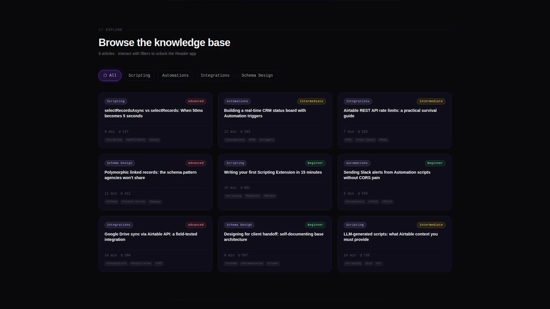 No-Code Platform Documentation Directory Website Template