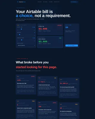 No-Code Platform Documentation Cost Calculator Website Template