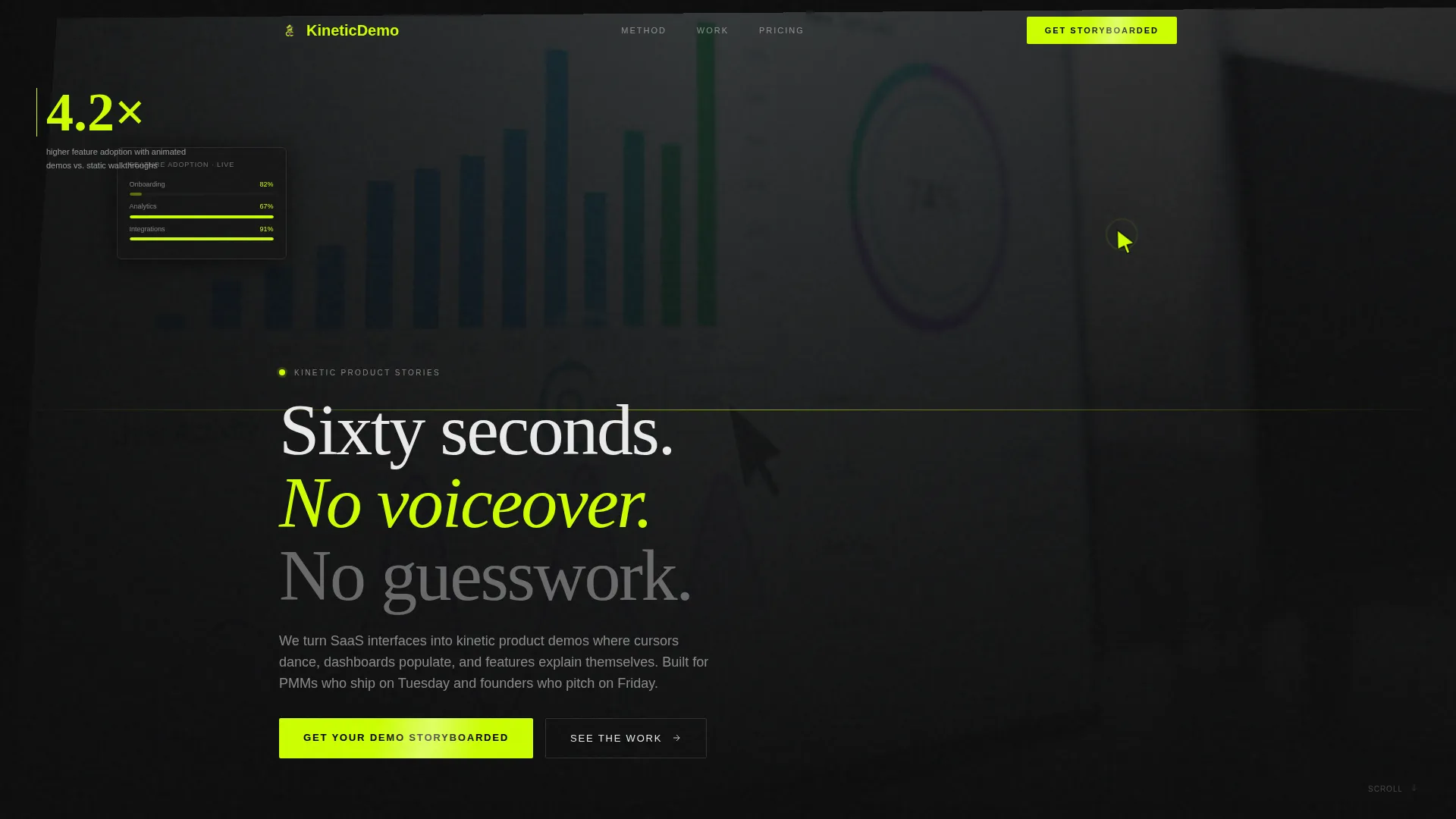 Animated Product Demo Comparison Landing Page