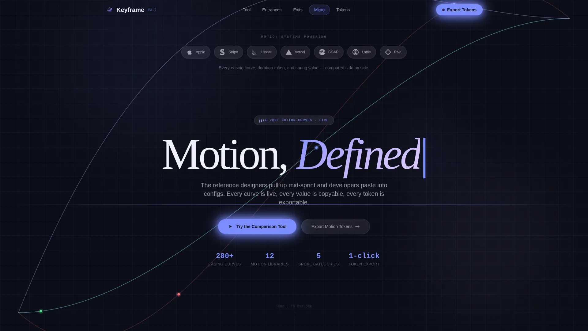 Animation & Motion Design Reference Landing Page