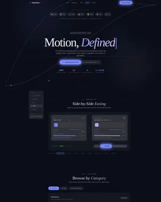 Animation & Motion Design Reference Landing Page
