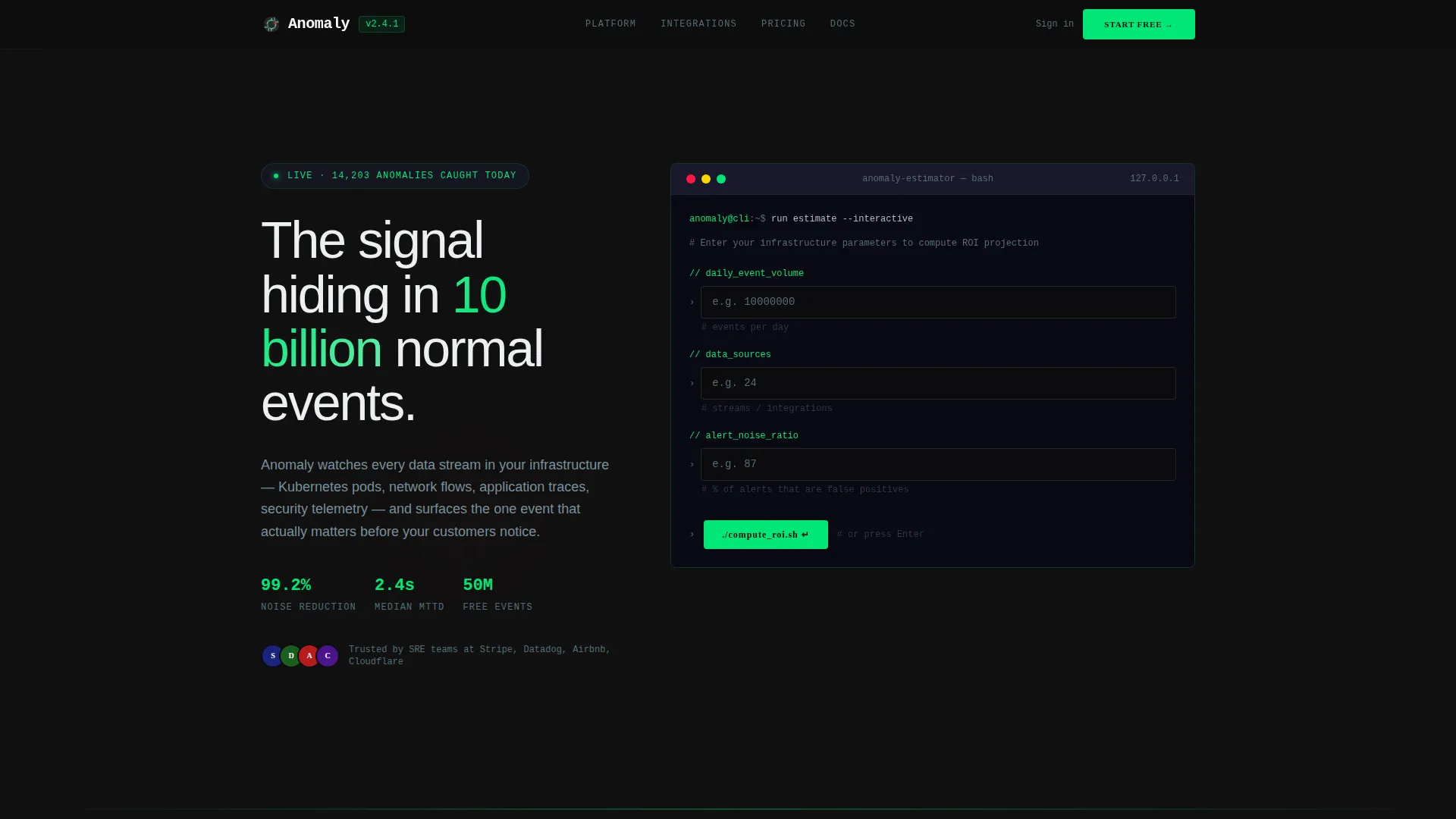Detection Landing Page Template for Technical Platforms