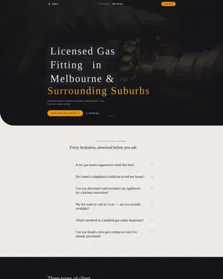 Gas Fitter Business Specialist Booking Website Template