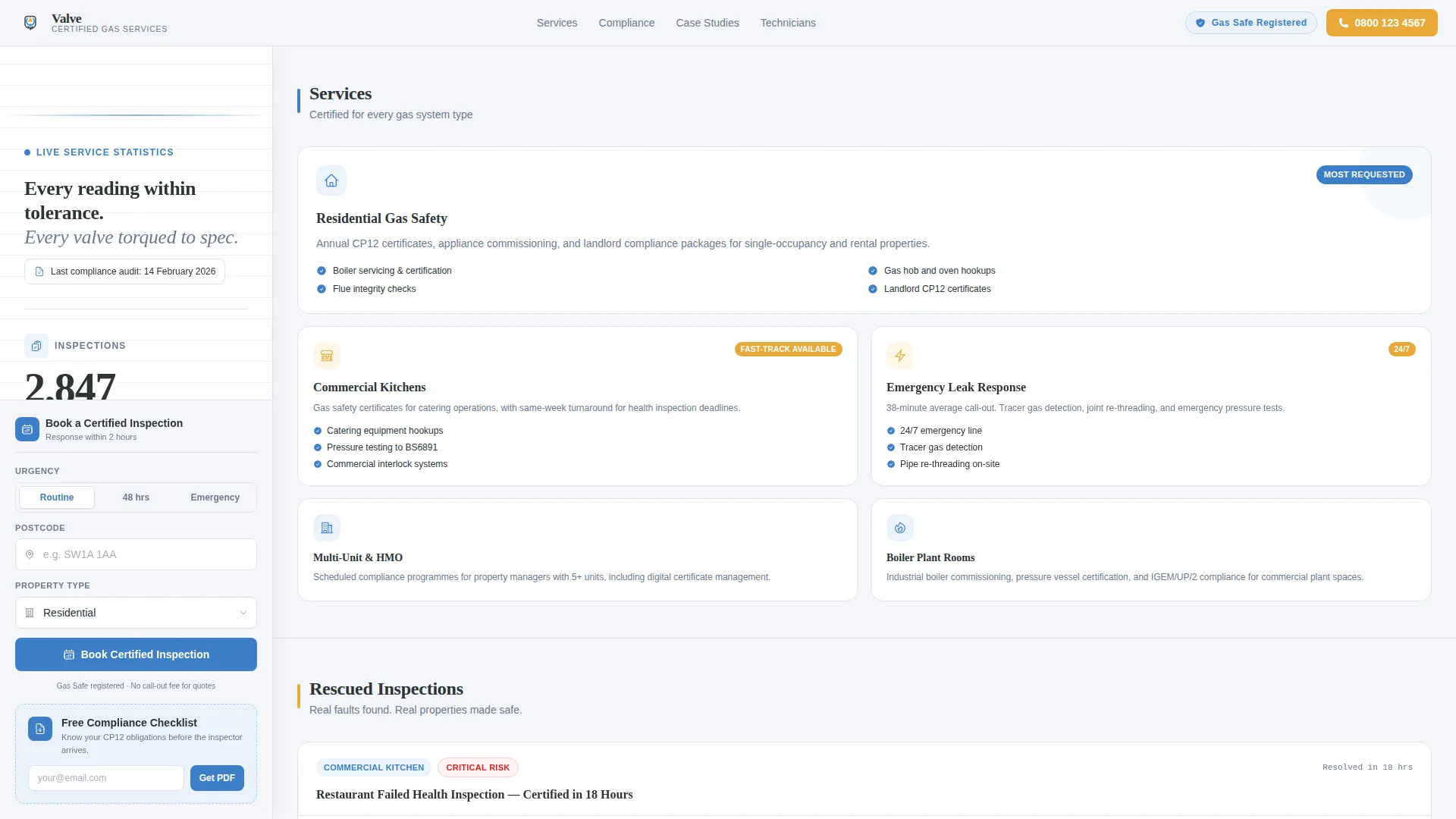 Expert Gas Fitting Landing Page Template