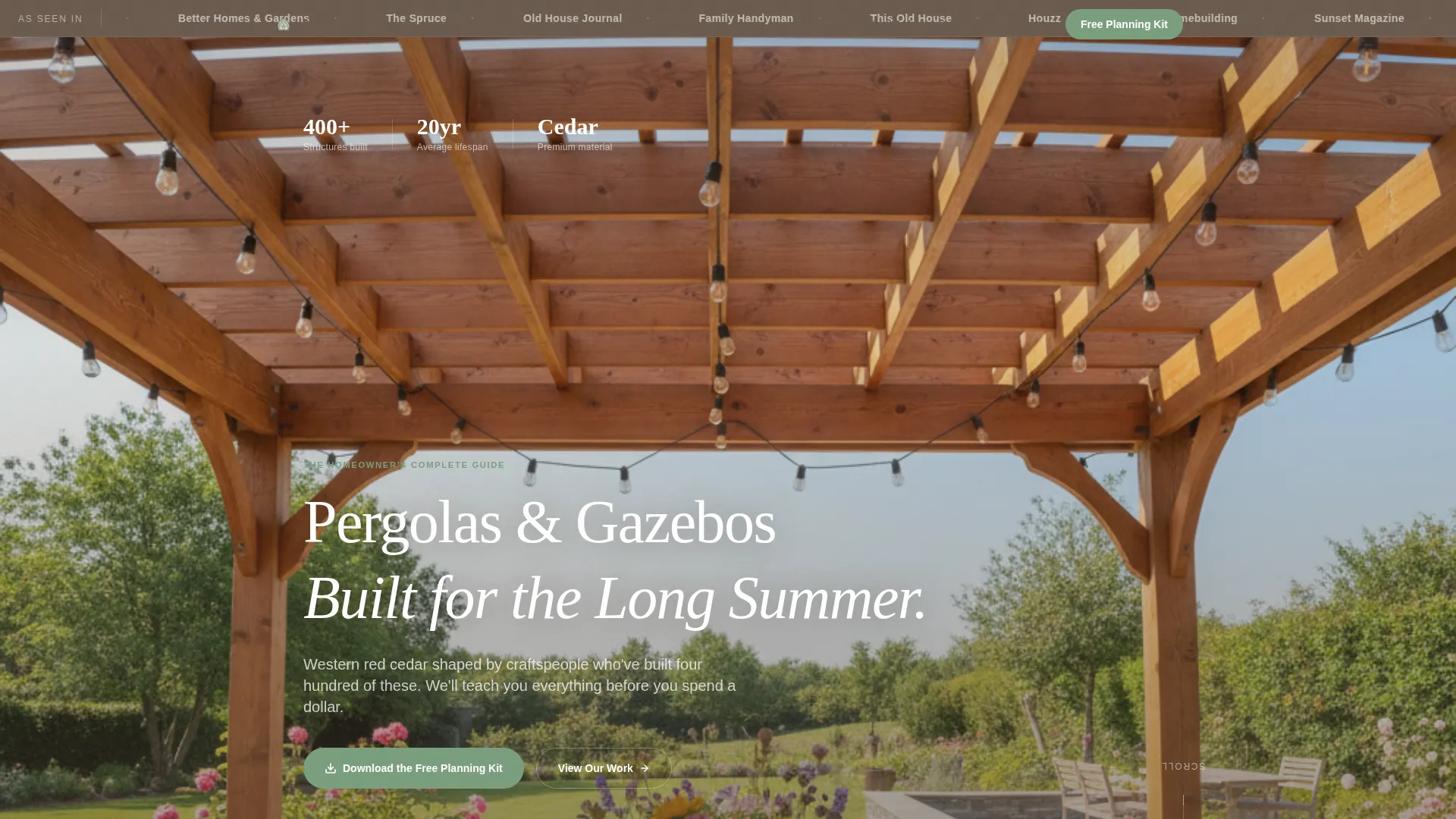 Gazebo & Pergola Builder Business Reviews Website Template