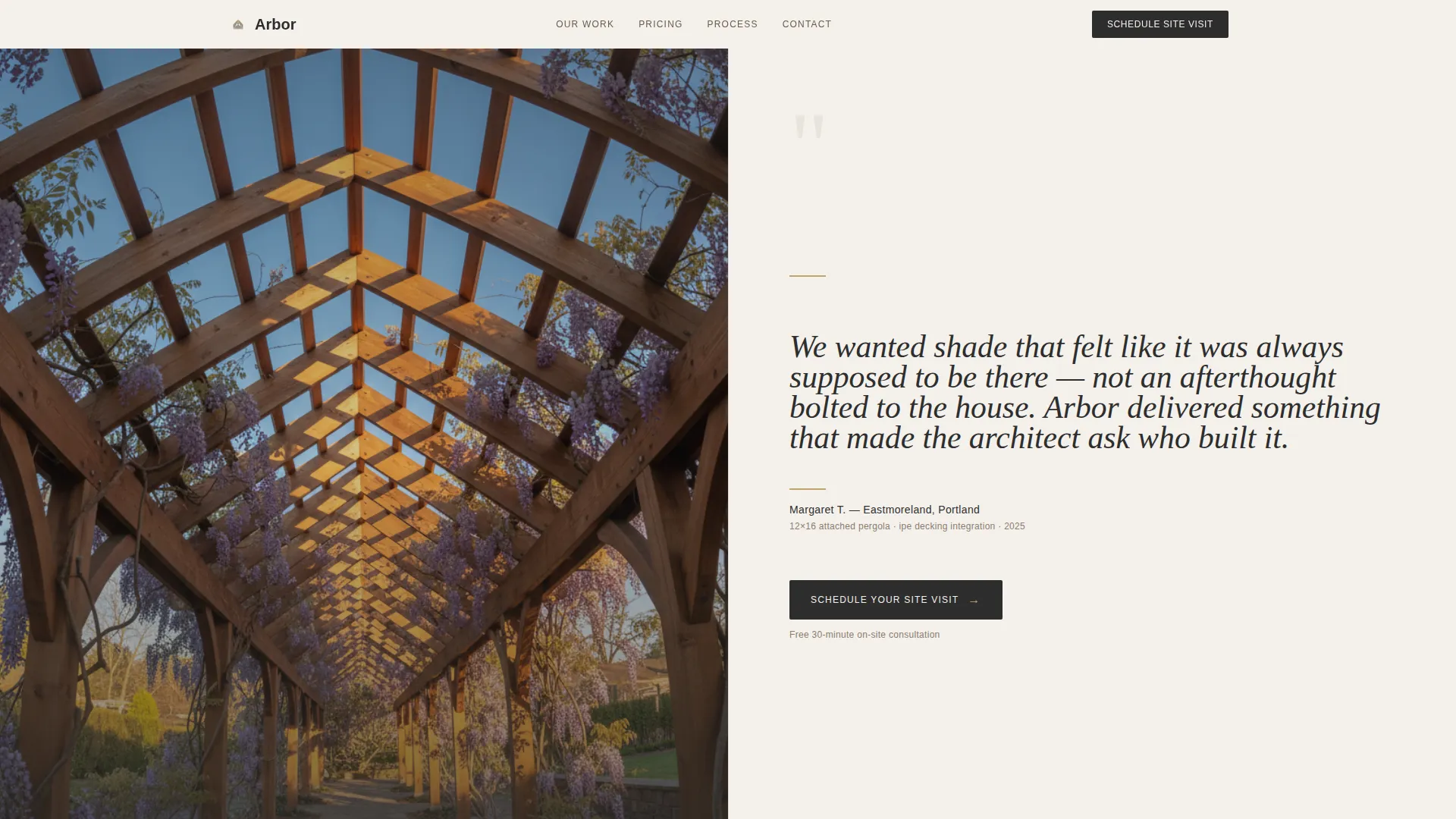 Pergola & Gazebo Builder Landing Page Template