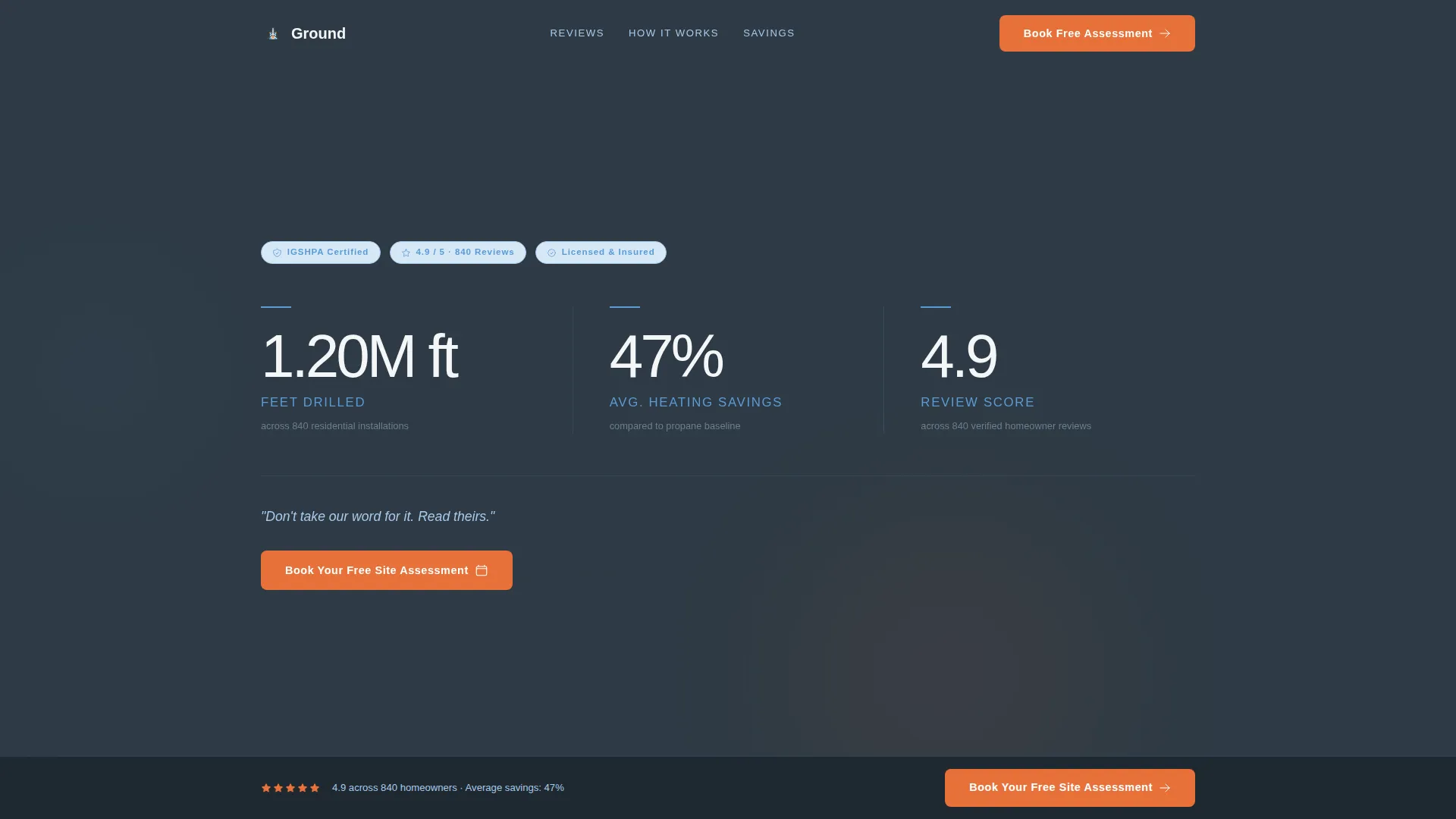 Installer Review Landing Page Template