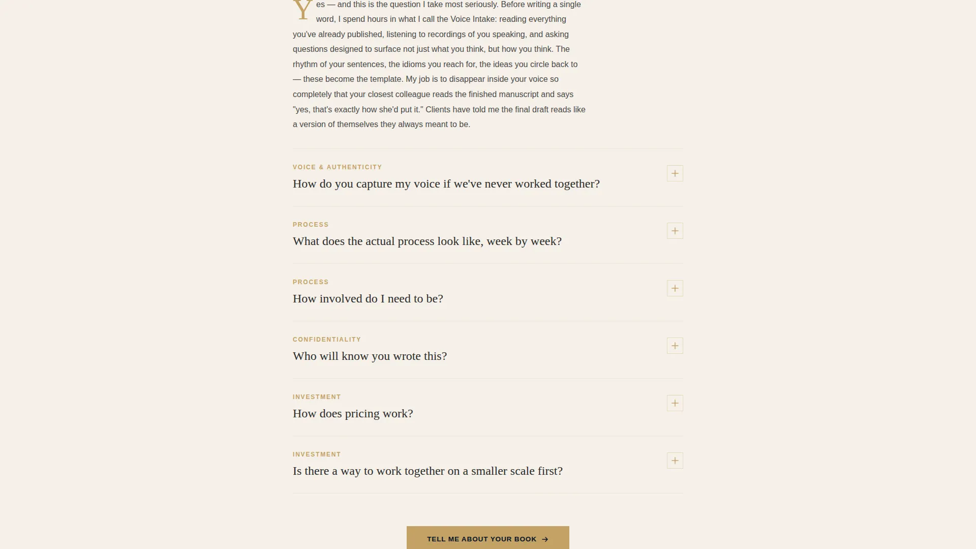 Ghostwriter FAQ & Lead Generation Landing Page