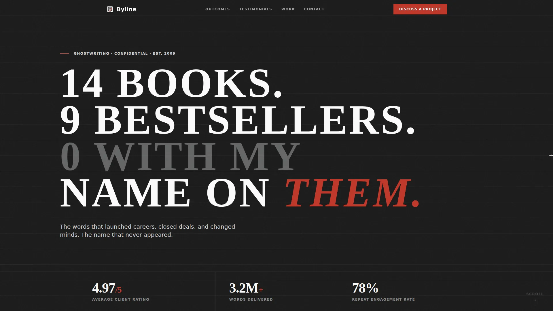 Ghostwriter Reviews & Testimonials Landing Page