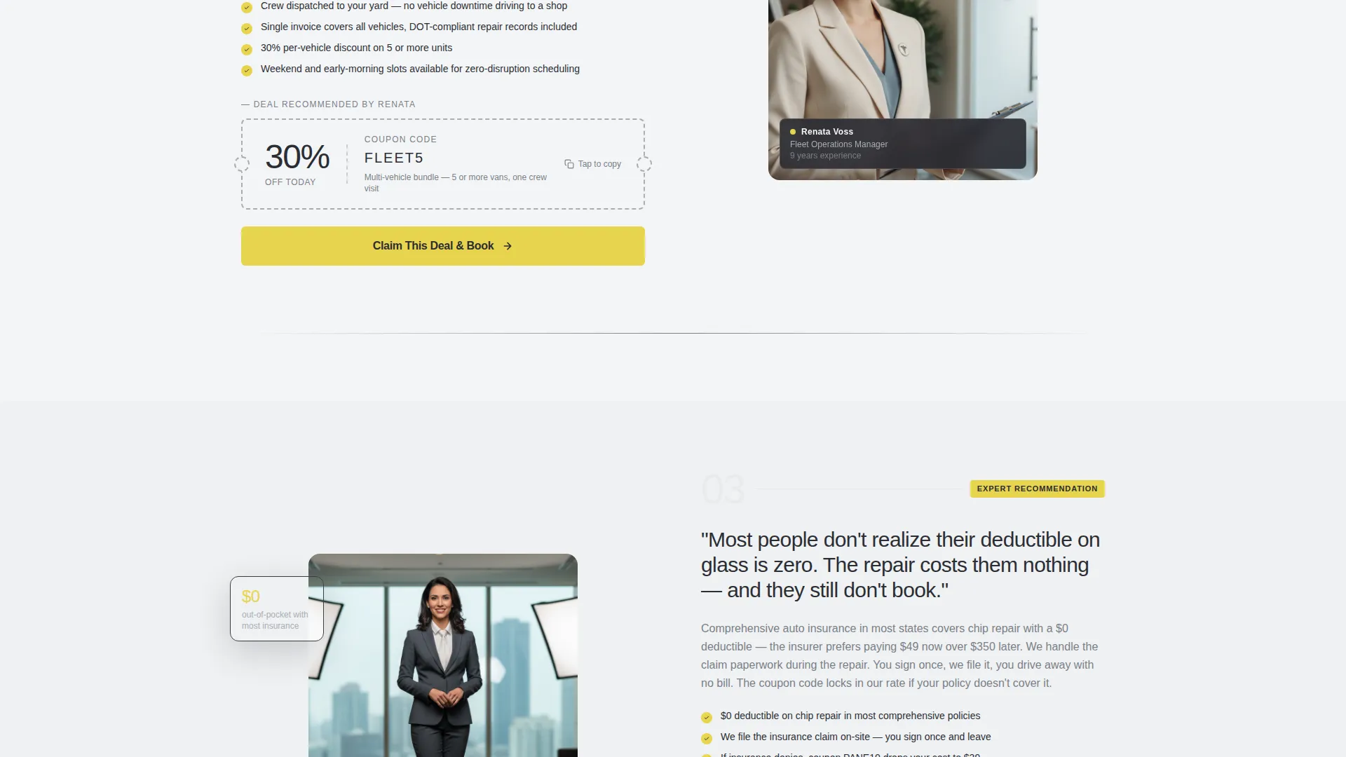 Glass Repair Marketing Booking Website Template