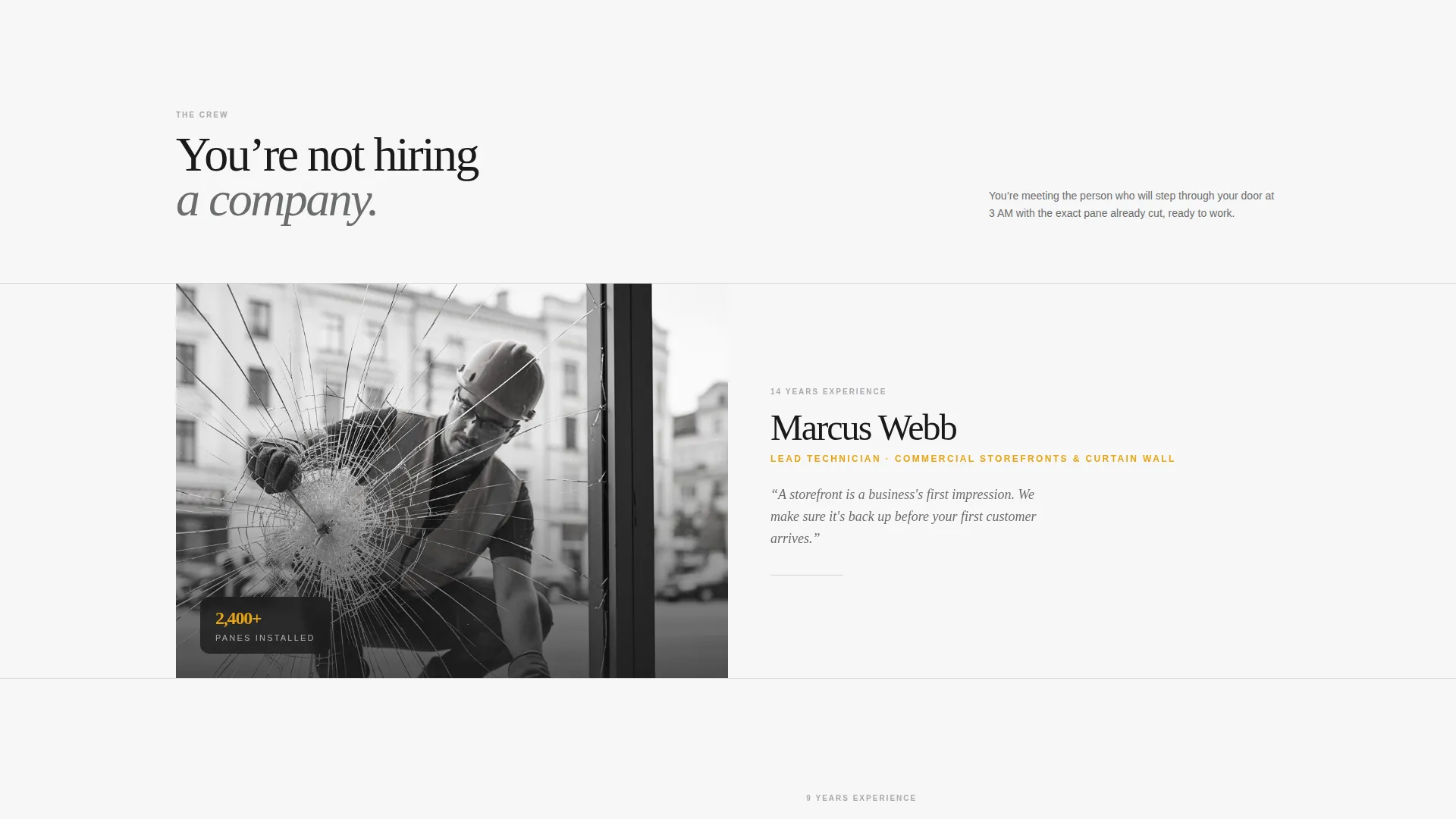 Emergency Glass Repair Landing Page Template
