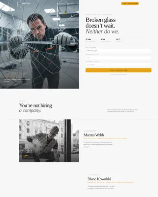 Emergency Glass Repair Landing Page Template