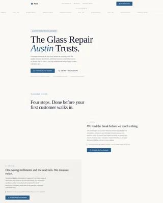 Glass Repair Marketing Specialist Professional Website Template