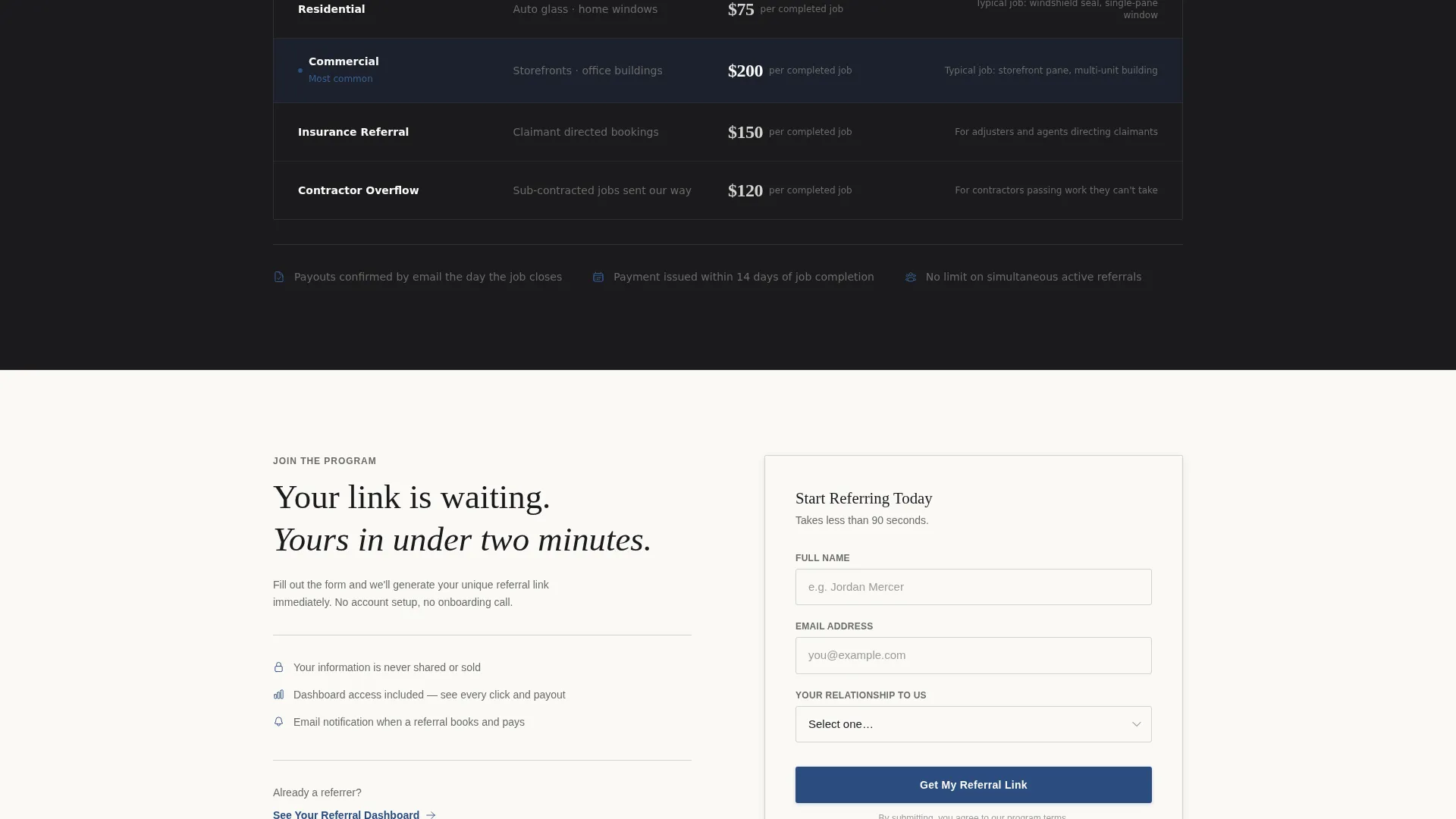 Glass Repair Marketing Professional Website Template