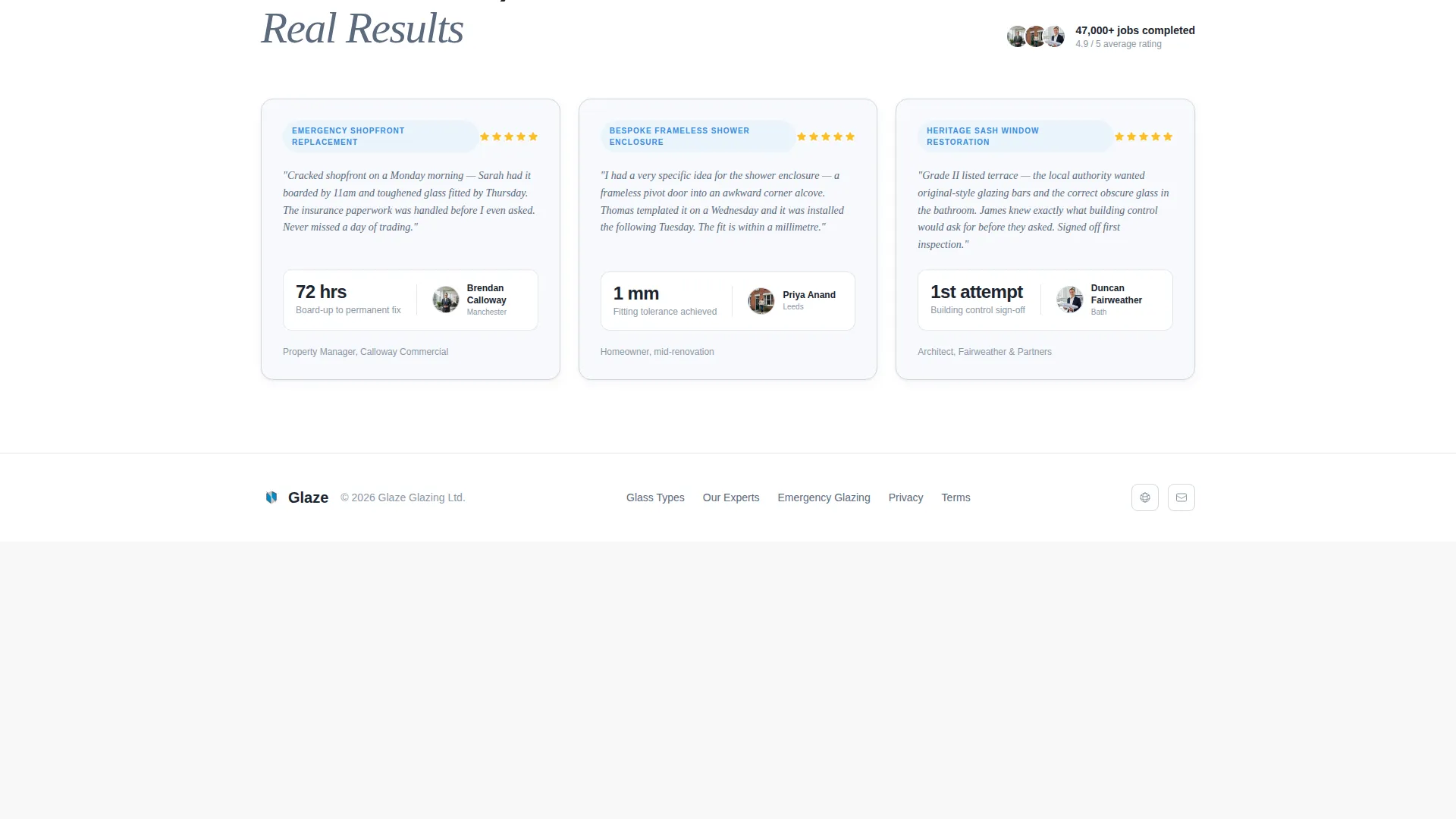 Glazier Professional Website Template