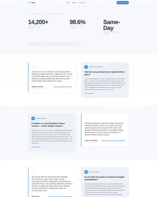 Glazier FAQ & Lead Generation Landing Page Template