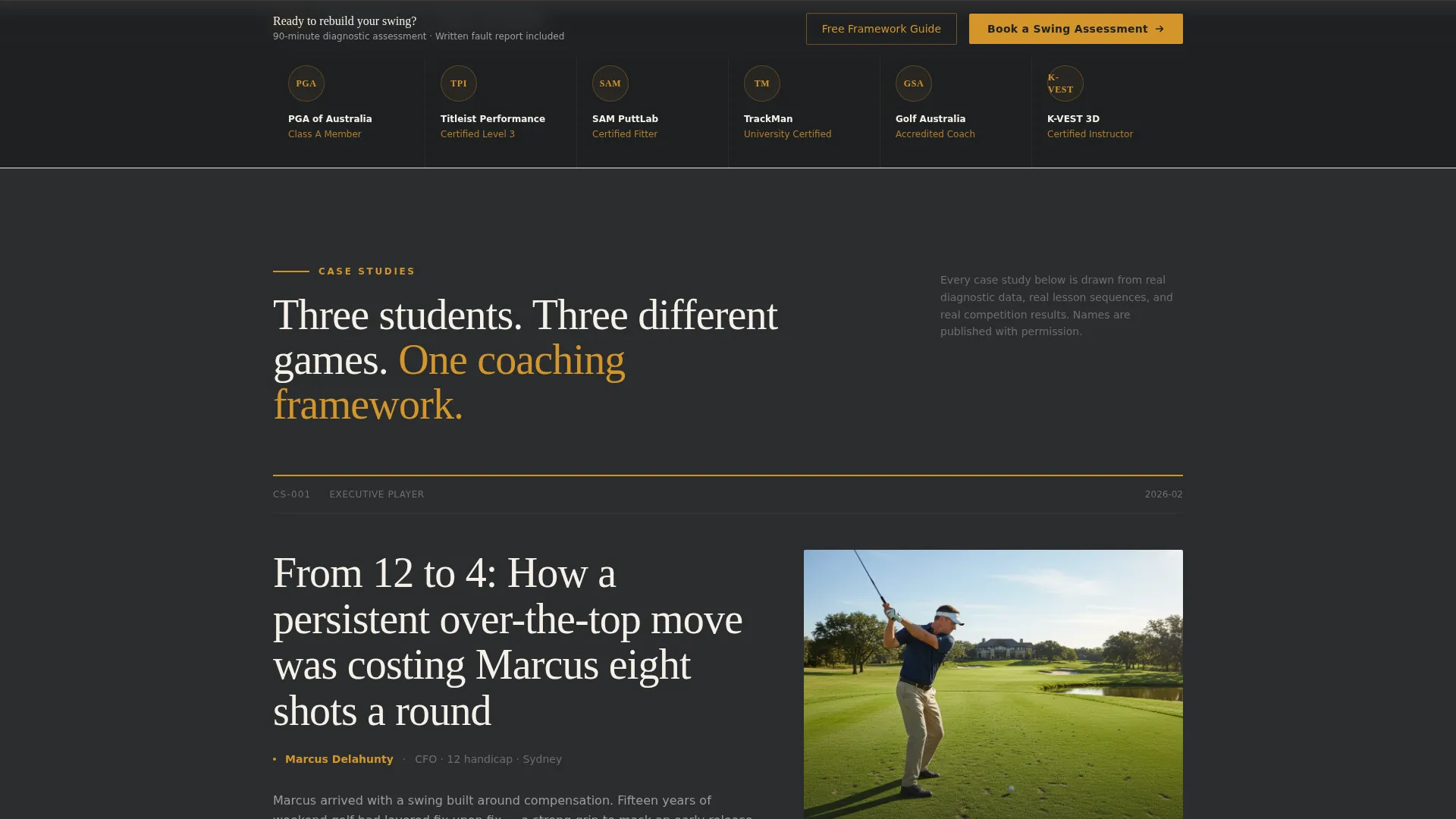 Golf Instructor Landing Page Template